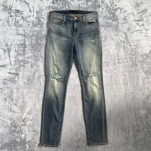 J Brand Women's Skinny Jeans Size 27 Blue Distressed